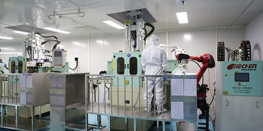 Aobo Silicone modern liquid silicone molding workshop with advanced production equipment and cleanroom environment